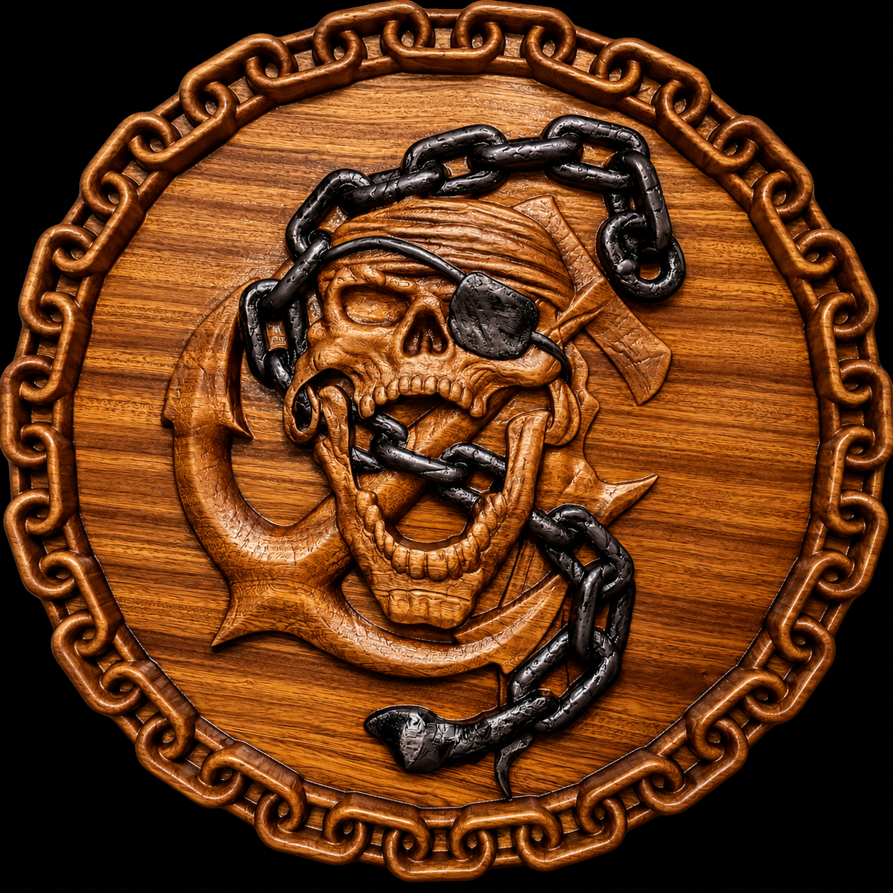 Chain Eater custom CNC carving by Singed Impressions
